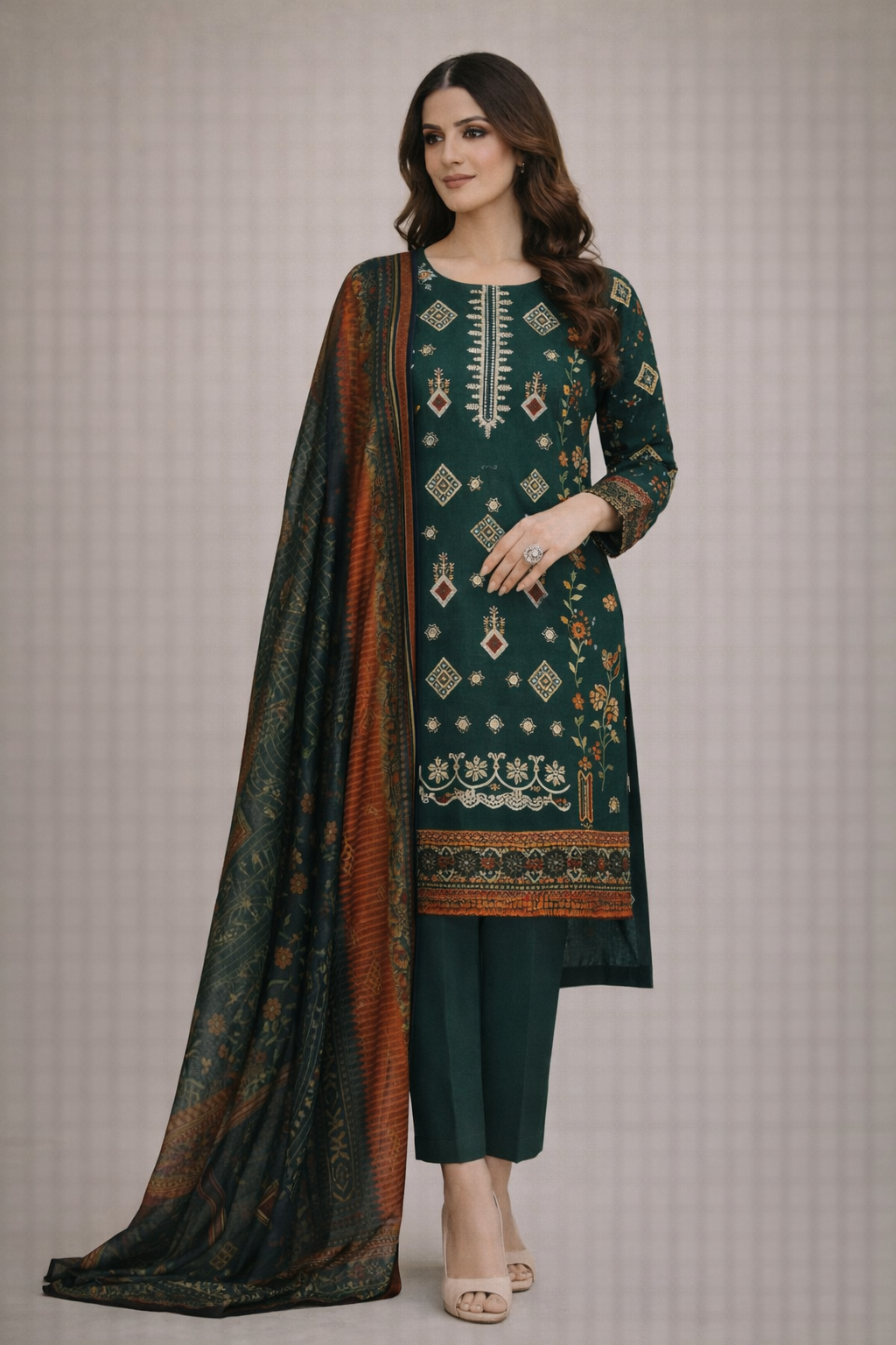 Sundas Bin Saeed 3 Piece Lawn (Stitched)