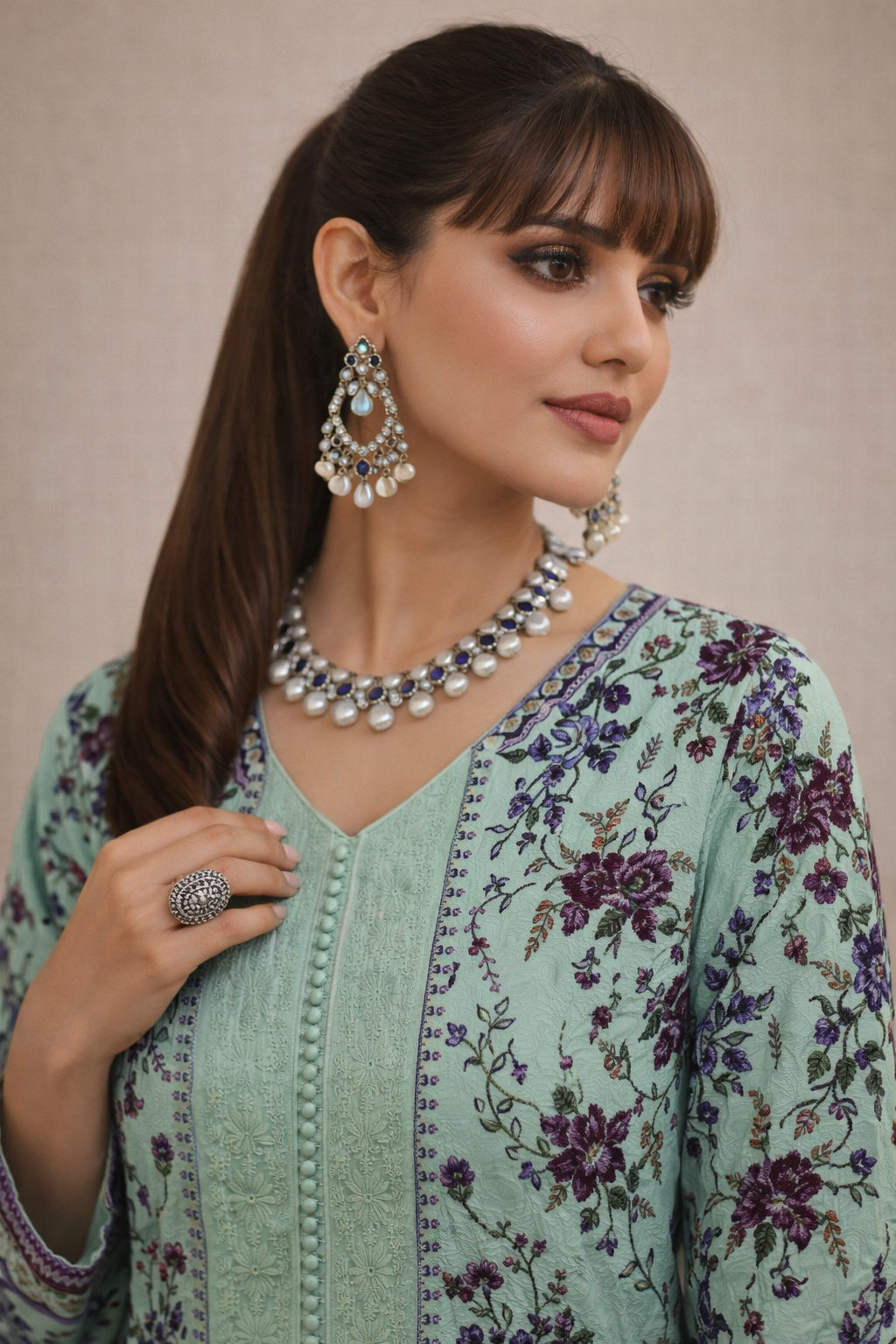 Hajra Emaan 3 Piece Lawn (Stitched) - Image 3