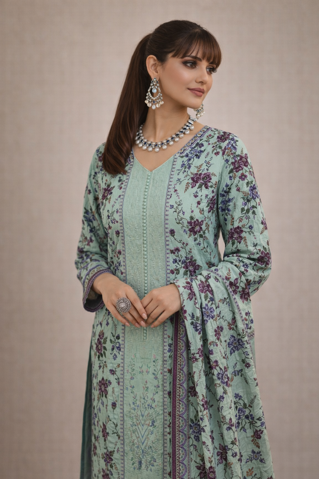 Hajra Emaan 3 Piece Lawn (Stitched) - Image 2