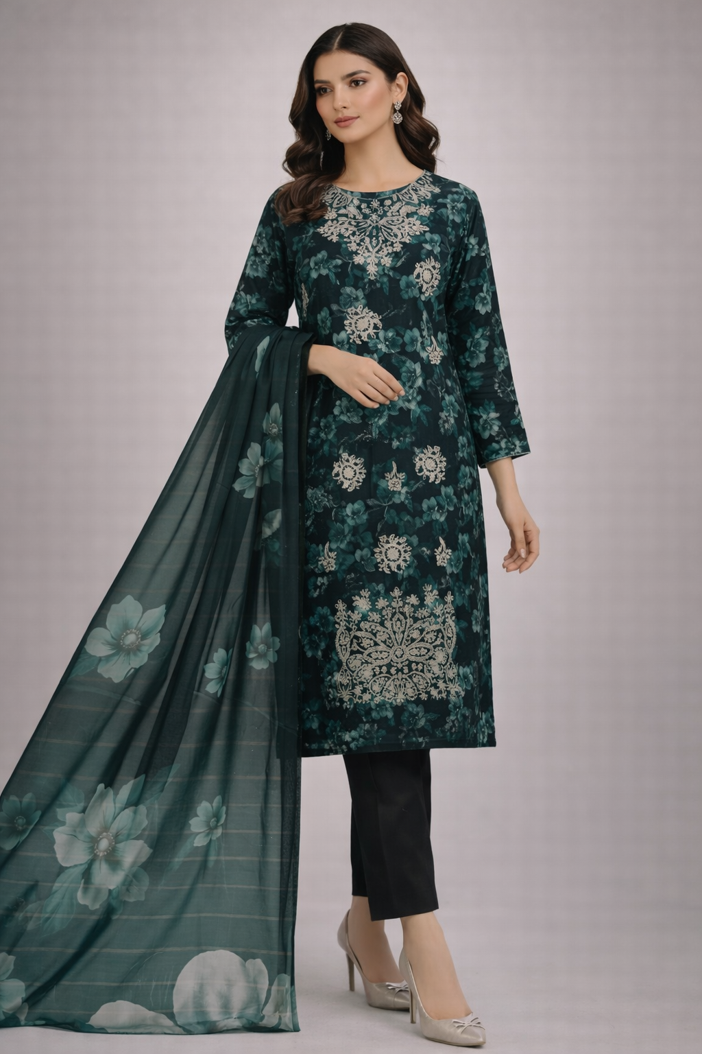 Digital Bana Dora Lawn 3 Piece (Stitched)