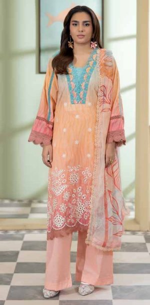 Embroidered & Printed Lawn with Printed Chiffon Dupatta (Unstitched)