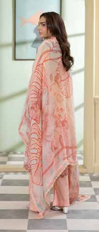Embroidered & Printed Lawn with Printed Chiffon Dupatta (Unstitched) - Image 3