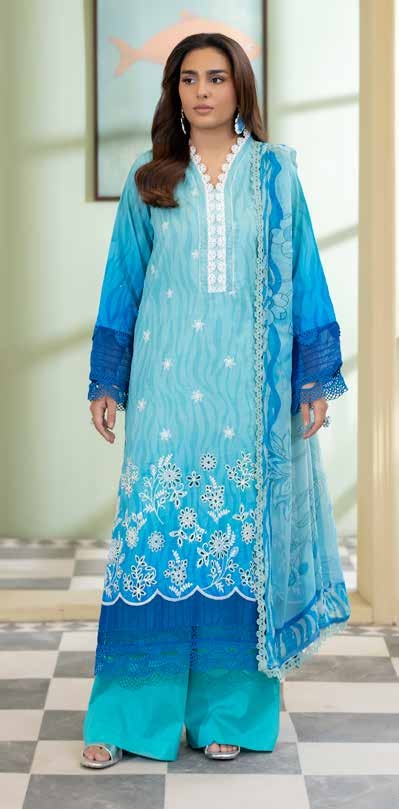 Embroidered & Printed Lawn with Printed Chiffon Dupatta (Unstitched)