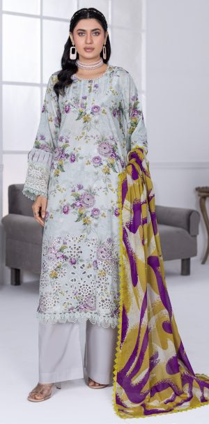 Embroidered & Printed Lawn with Printed Lawn Dupatta (Unstitched)