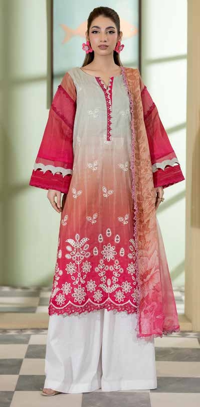 Embroidered & Printed Lawn with Printed Chiffon Dupatta (Unstitched)