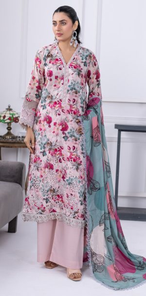 Embroidered & Printed Lawn with Printed Lawn Dupatta (Unstitched)