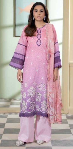 Embroidered & Printed Lawn with Printed Chiffon Dupatta (Unstitched)