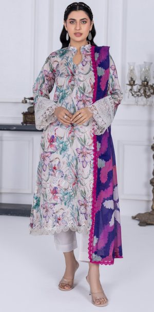 Embroidered & Printed Lawn with Printed Lawn Dupatta (Unstitched)