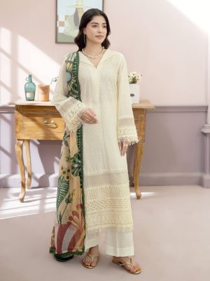 Chikankari Lawn with Printed Chiffon Dupatta  (Unstitched)