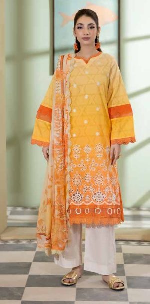 Embroidered & Printed Lawn with Printed Chiffon Dupatta (Unstitched)