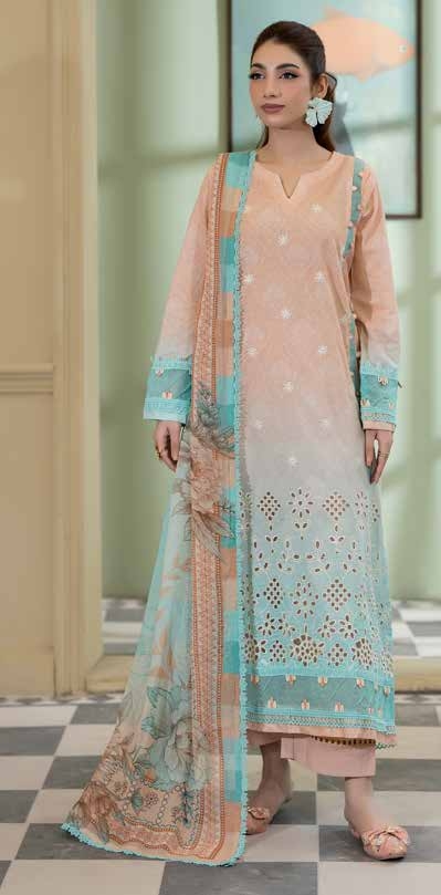 Embroidered & Printed Lawn with Printed Chiffon Dupatta (Unstitched)