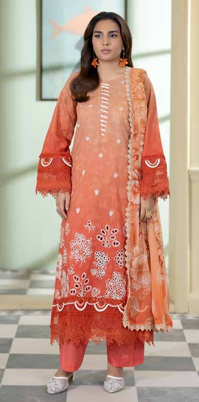 Embroidered & Printed Lawn with Printed Chiffon Dupatta (Unstitched)