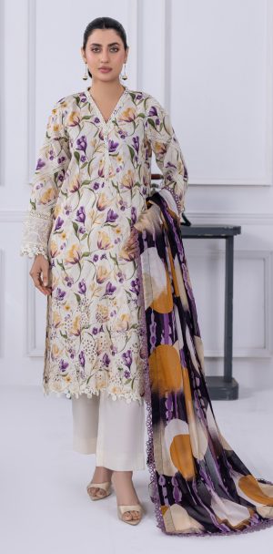 Embroidered & Printed Lawn with Printed Lawn Dupatta (Unstitched)