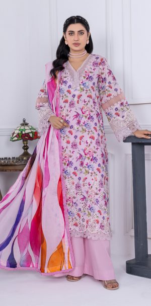 Embroidered & Printed Lawn with Printed Lawn Dupatta (Unstitched)
