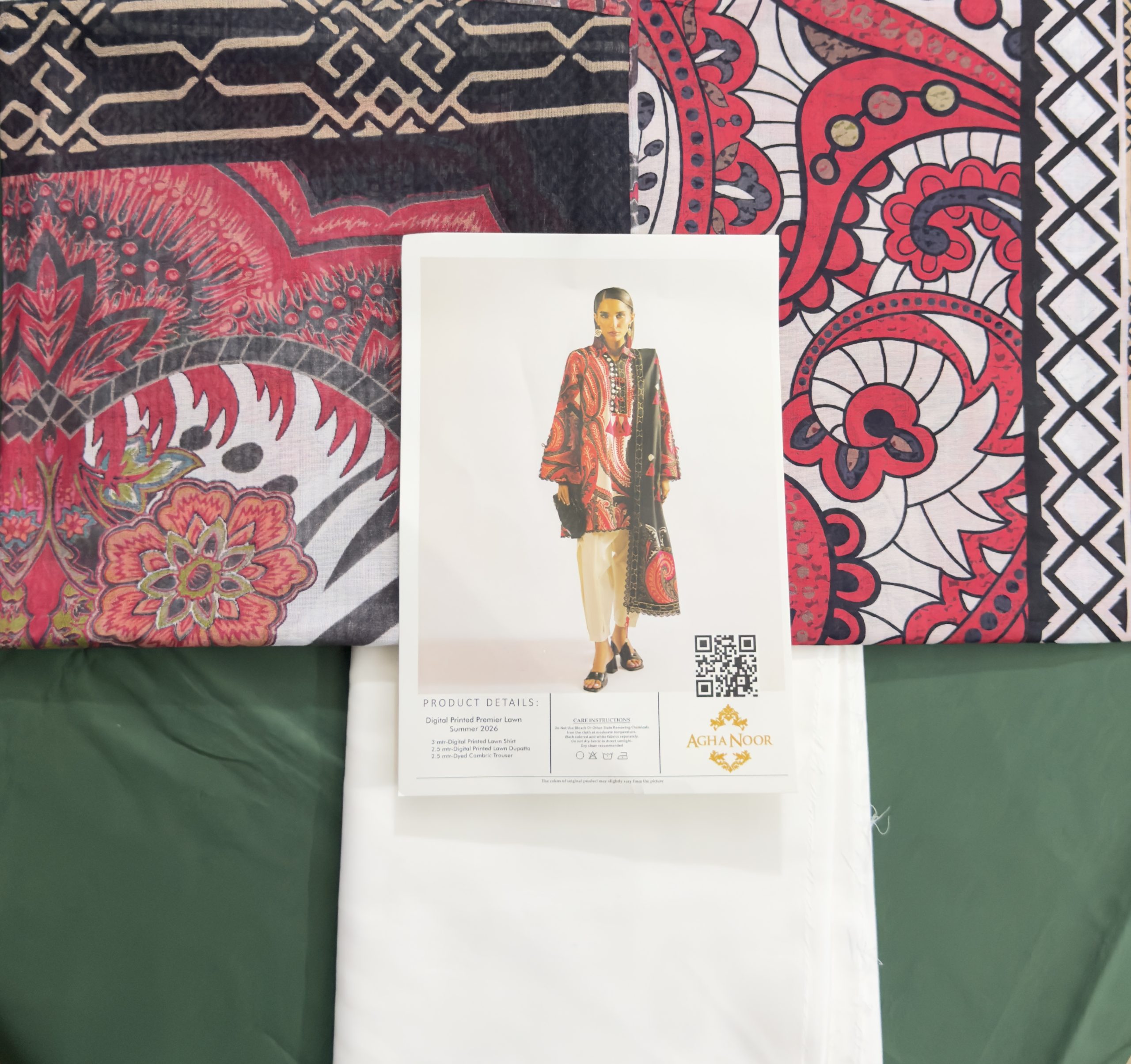 Agha Noor 3 Piece (Unstitched) - Image 4