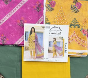 Tropical 3 Piece Lawn Suit (Unstitched)