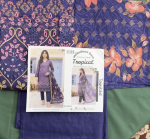 Tropical 3 Piece Lawn Suit (Unstitched)