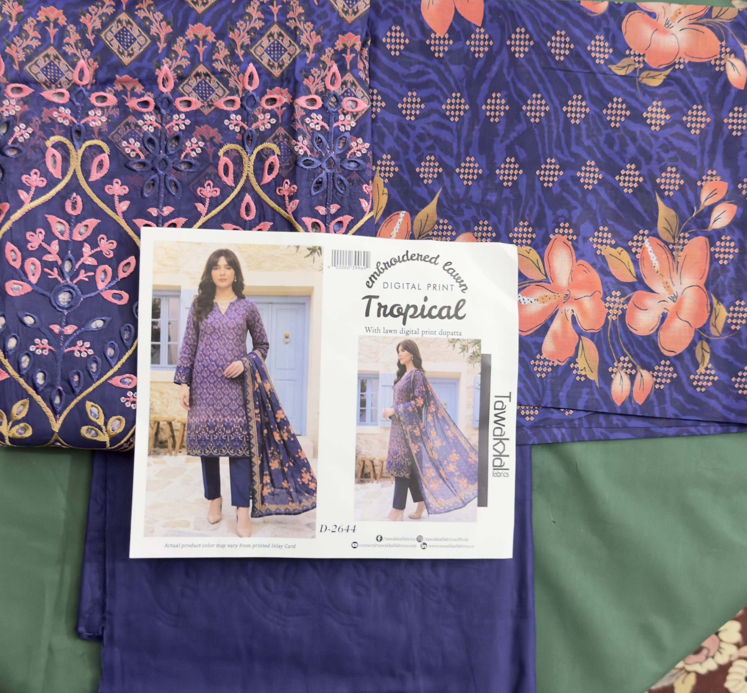 Tropical 3 Piece Lawn Suit (Unstitched)