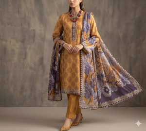 Agha Noor 3 Piece (Unstitched)