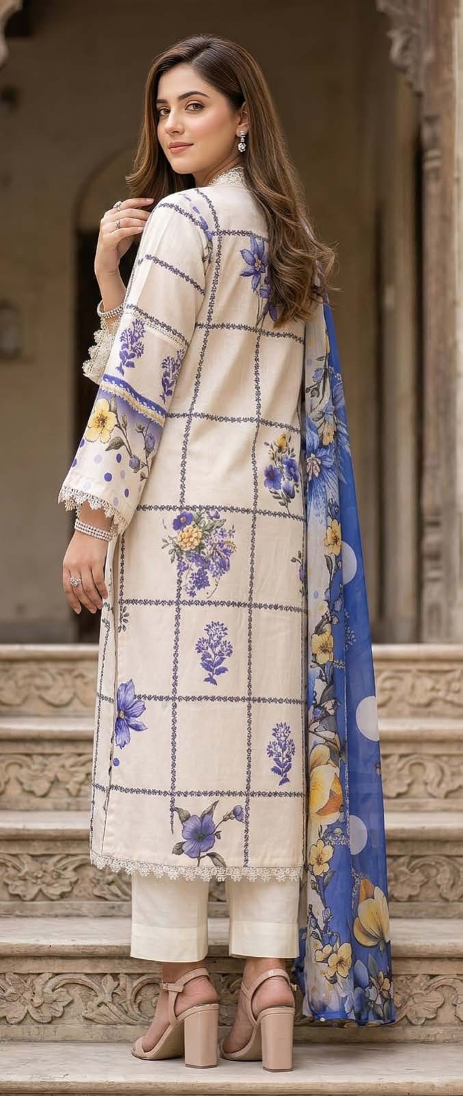 Printed Lawn with Printed Lawn Dupatta (Unstitched) - Image 2