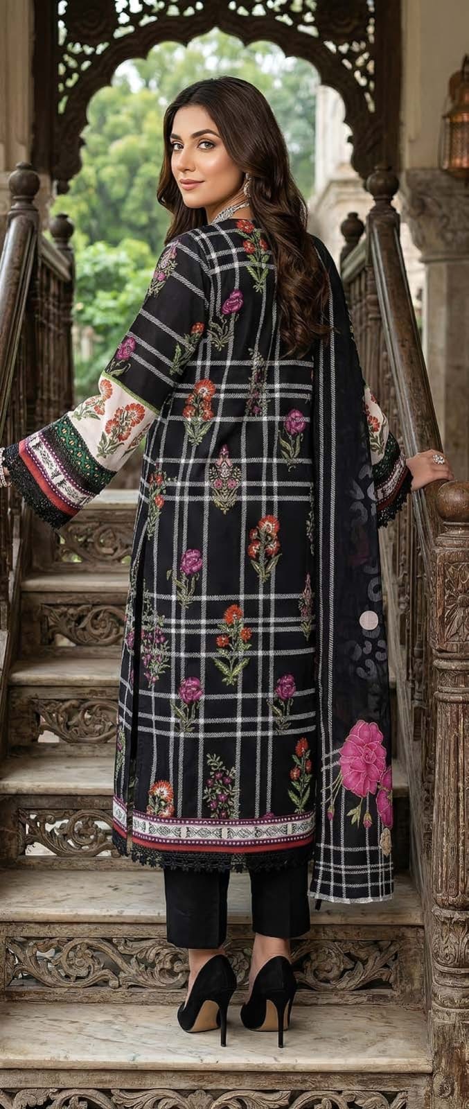 Printed Lawn with Printed Lawn Dupatta (Unstitched) - Image 3