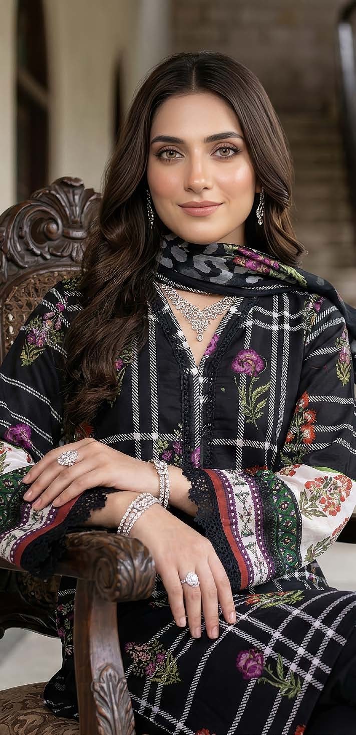 Printed Lawn with Printed Lawn Dupatta (Unstitched) - Image 2